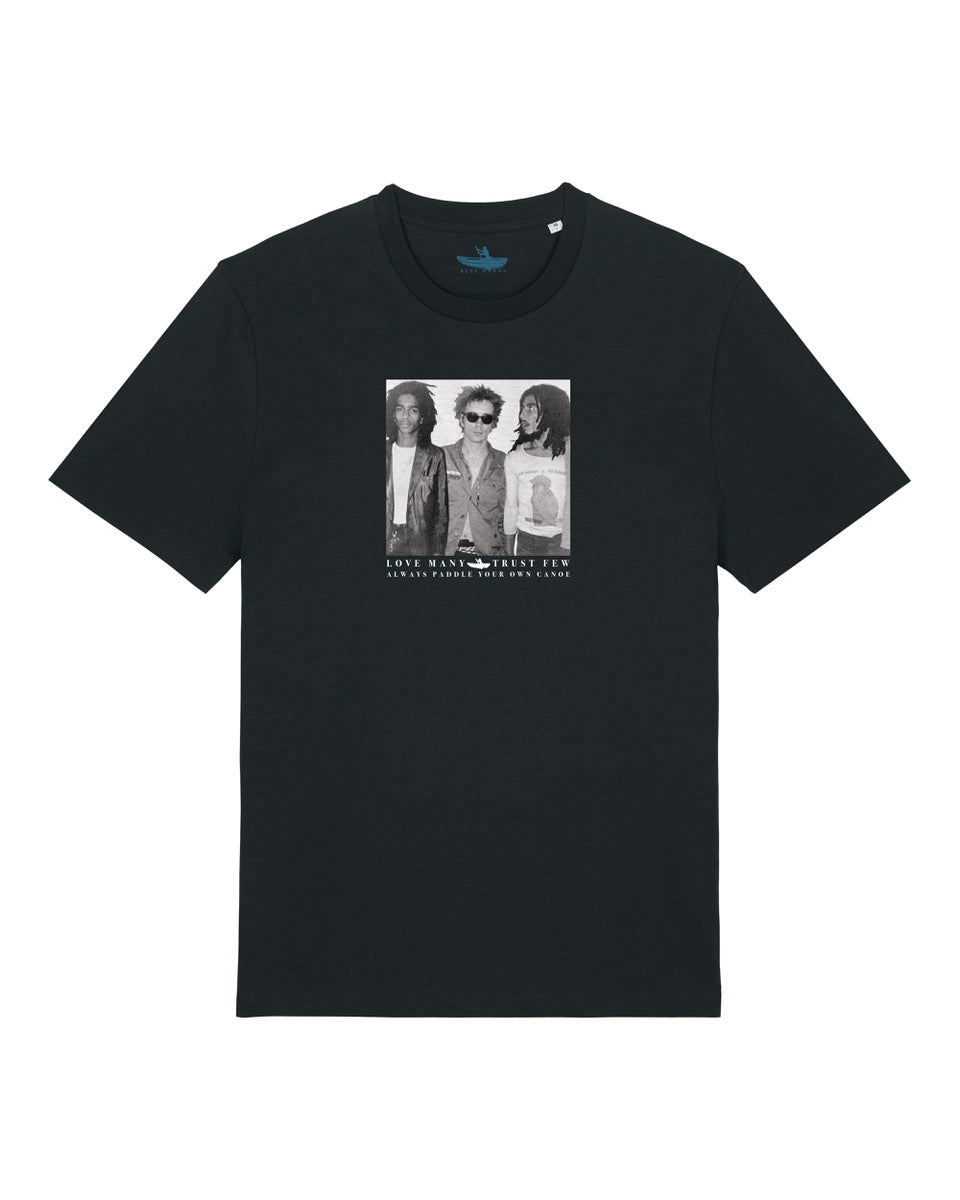 DON LETTS GRAPHIC TEE - BLACK - LOVE MANY TRUST FEW